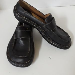 High Sierra Black Leather Mules 6M